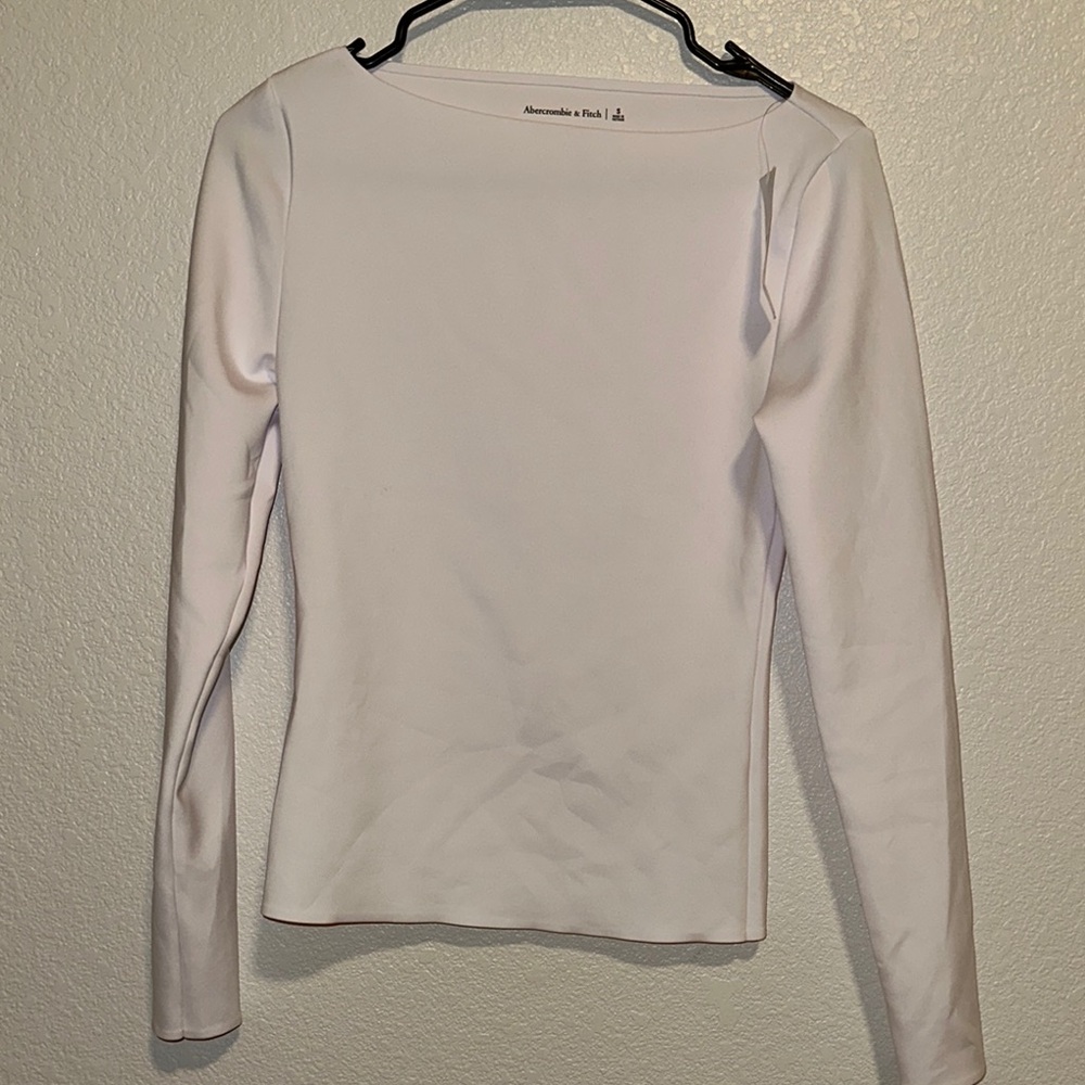 Abercrombie & Fitch White Fitted Long Sleeve Bodysuit